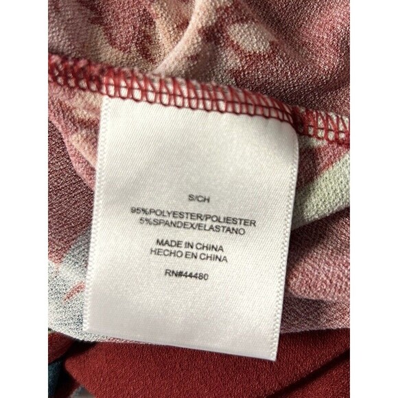 Christian Siriano NY Size Small Red Floral Short Sleeve Shift Dress Hi Low NEW - Picture 7 of 8